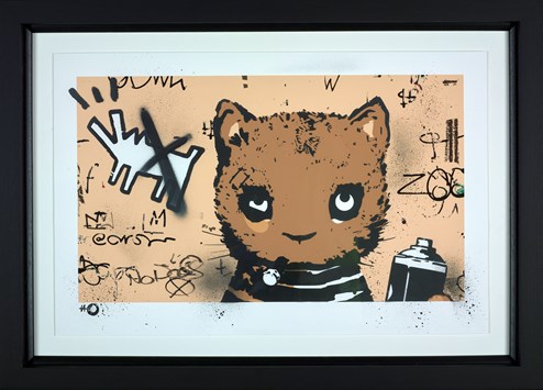 No Dogs (Tan) by Harry Bunce - Hand Embellished Paper Edition